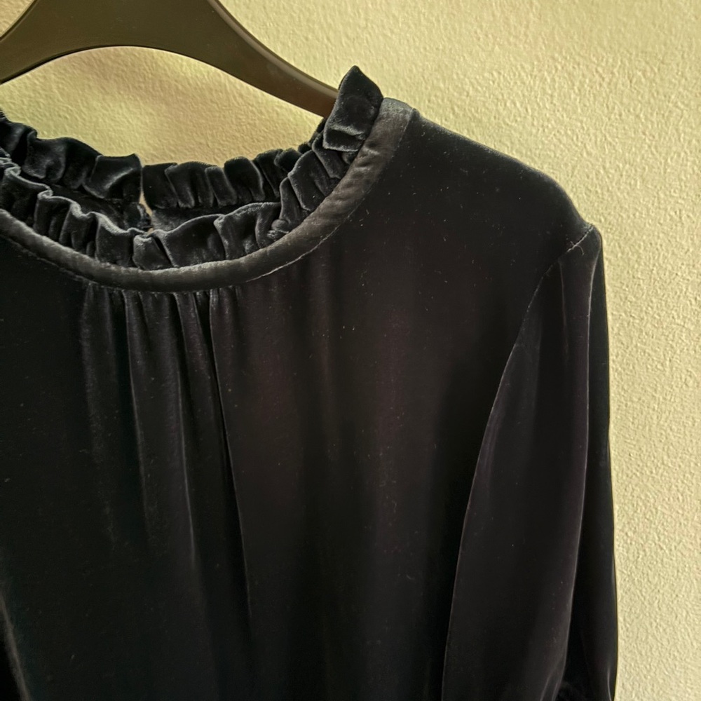 Boden Navy Velvet Top